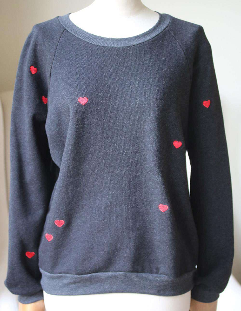 WILDFOX SCATTERED HEARTS COTTONS SWEATSHIRT LARGE - Image 2