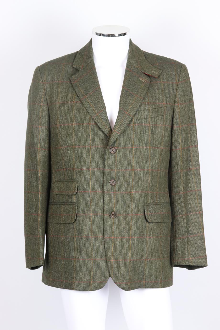 WILLIAM AND SON MEN'S CHECKED WOOL BLEND TWEED BLAZER XLARGE - Image 2