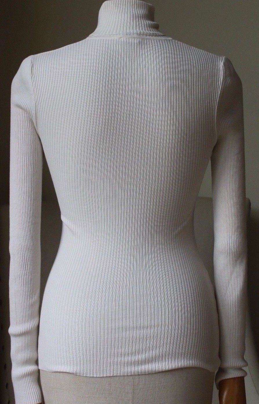 WOLFORD VIGIN WOOL RIB KNIT TURTLENECK TOP SMALL - Image 6