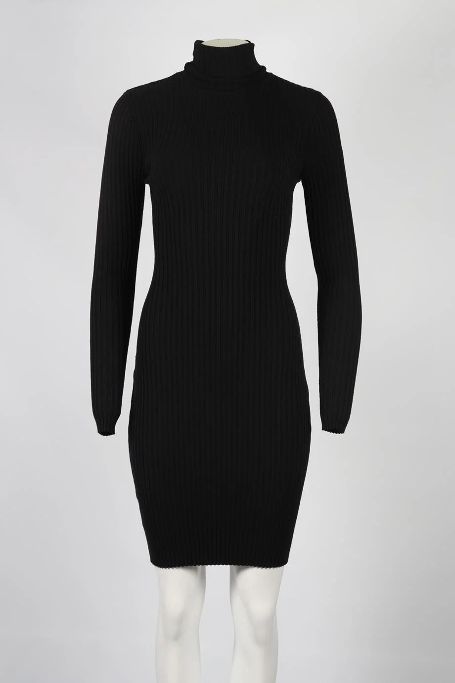 WOLFORD WOOL BLEND TURTLENECK MIDI DRESS SMALL - Image 2