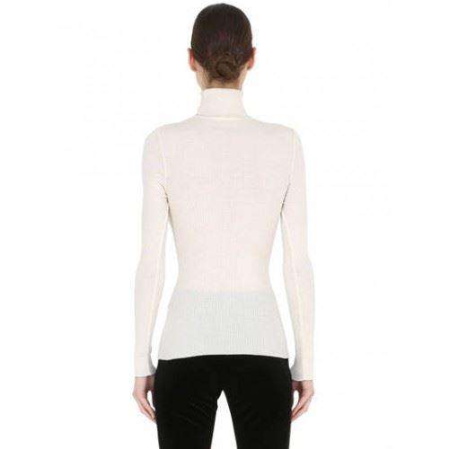WOLFORD WOOL RIBBED KNIT TURTLENECK SWEATER SMALL - Image 2