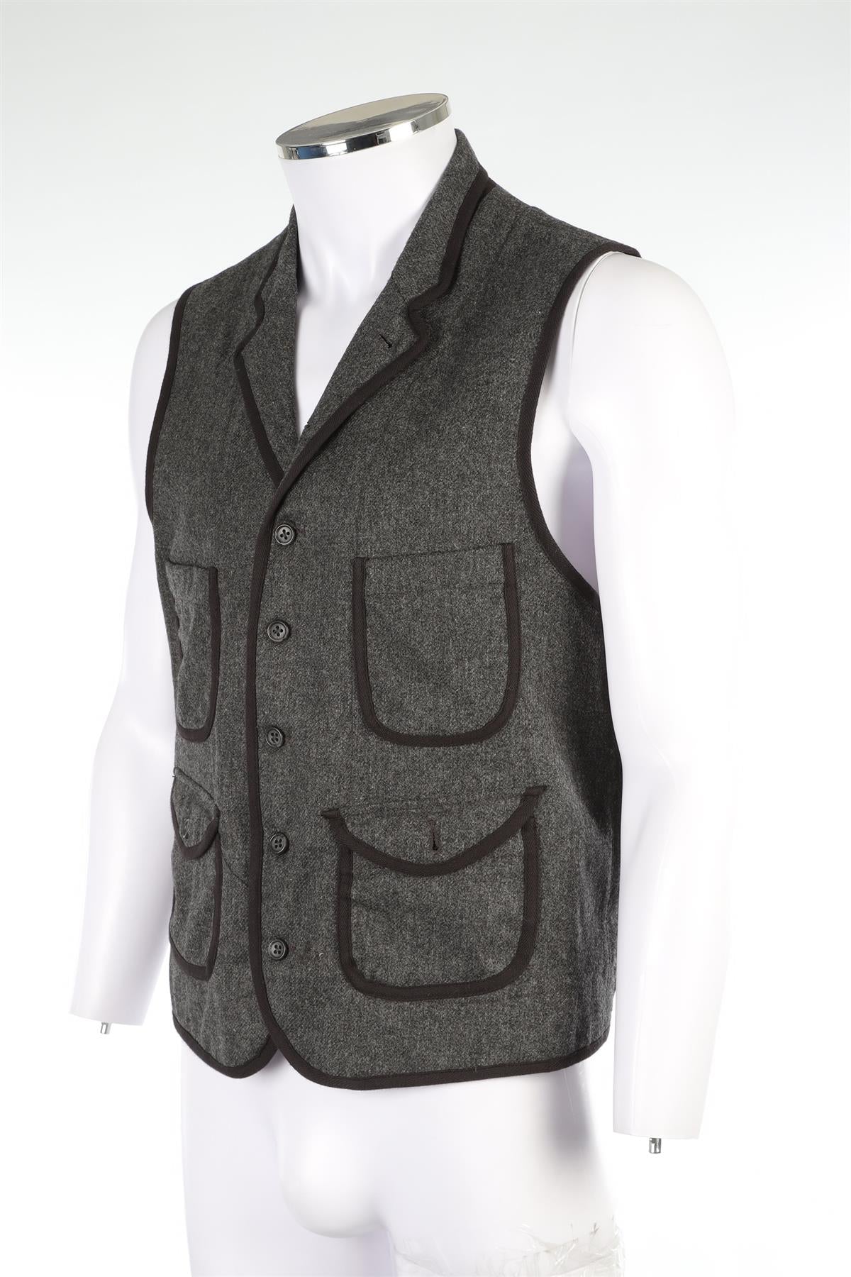 WOOLRICH WOOLEN MILLS GREY MEN'S WOOL WAIST COAT LARGE - Image 3