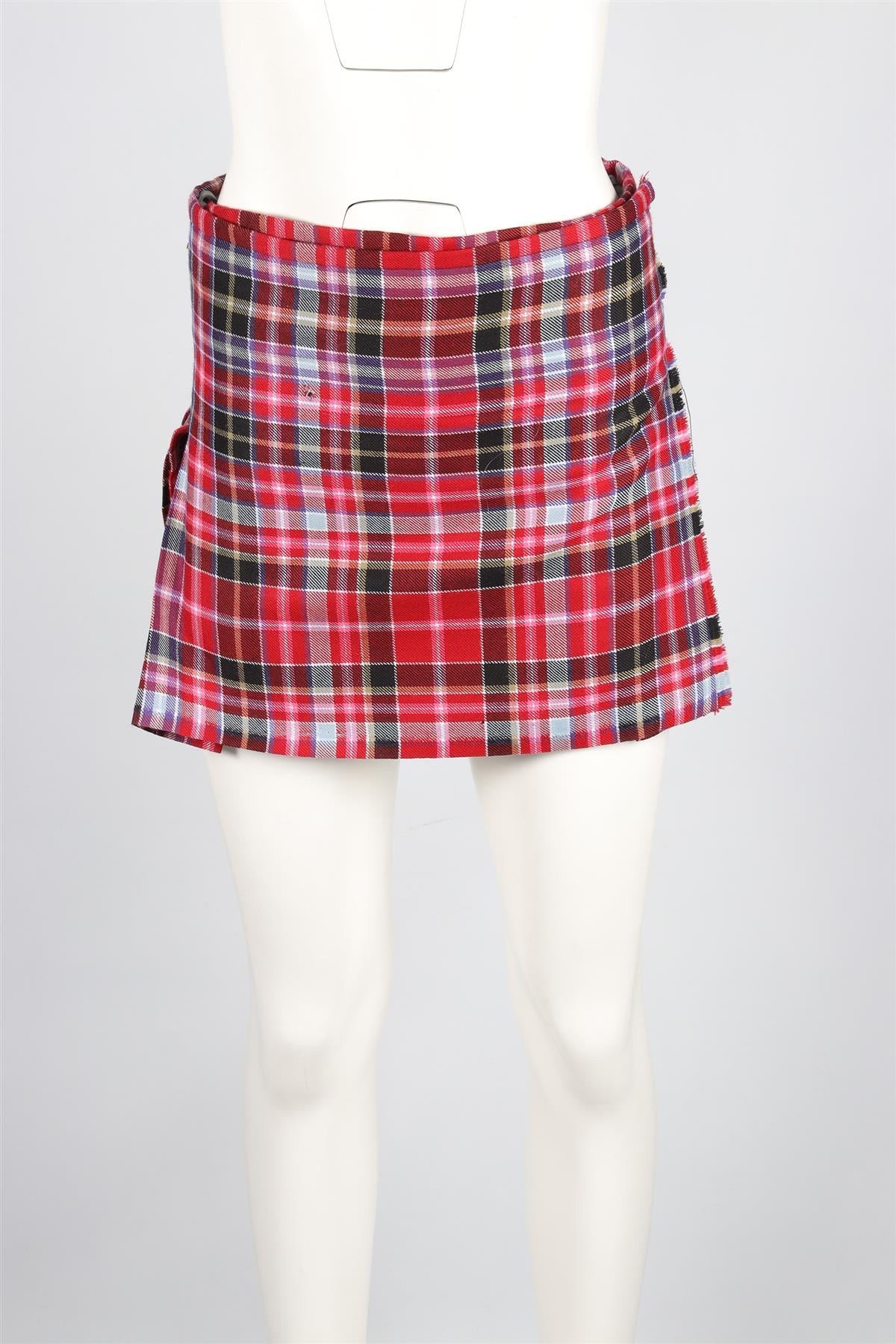 WORLD'S END + VIVIENNE WESTWOOD RED WOOL MINI SKIRT US 2 UK 6 - Image 2