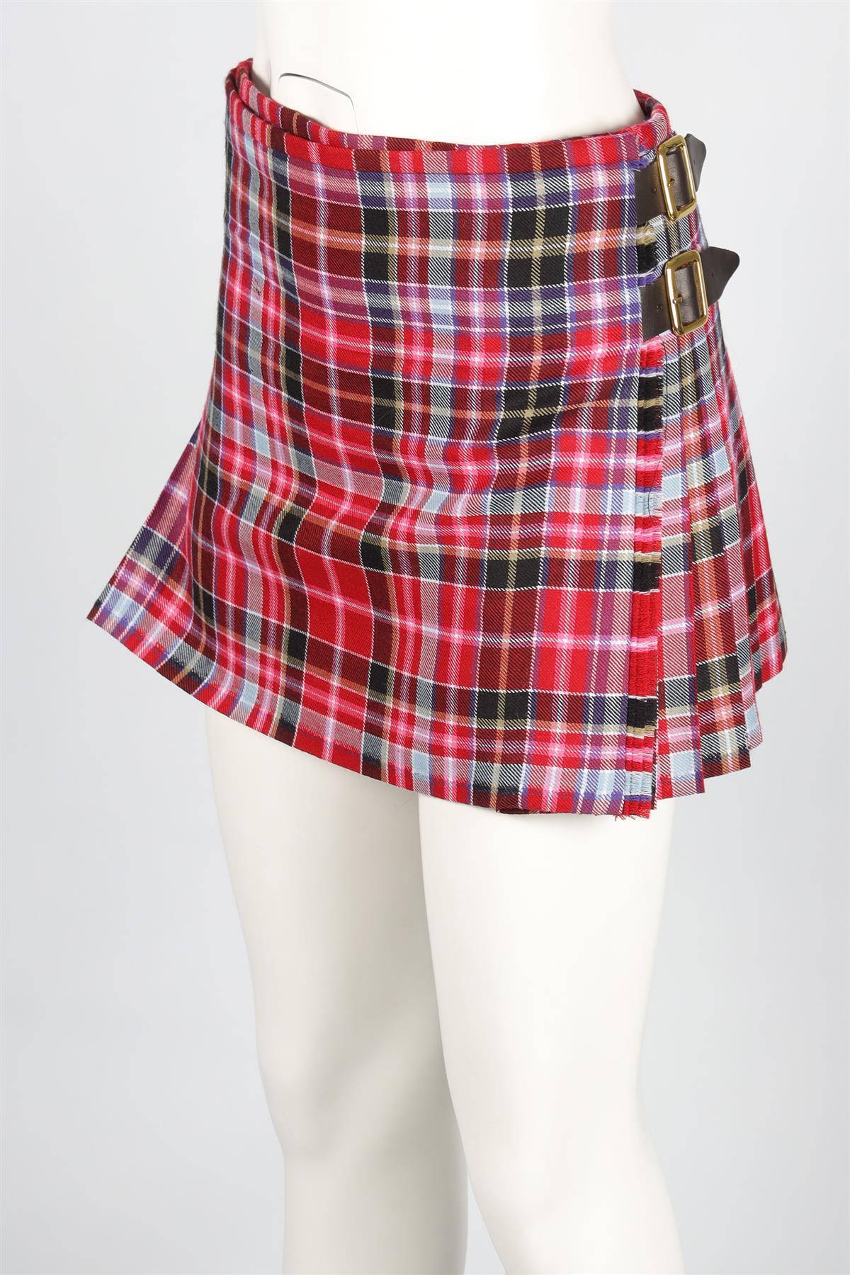 WORLD'S END + VIVIENNE WESTWOOD RED WOOL MINI SKIRT US 2 UK 6 - Image 3