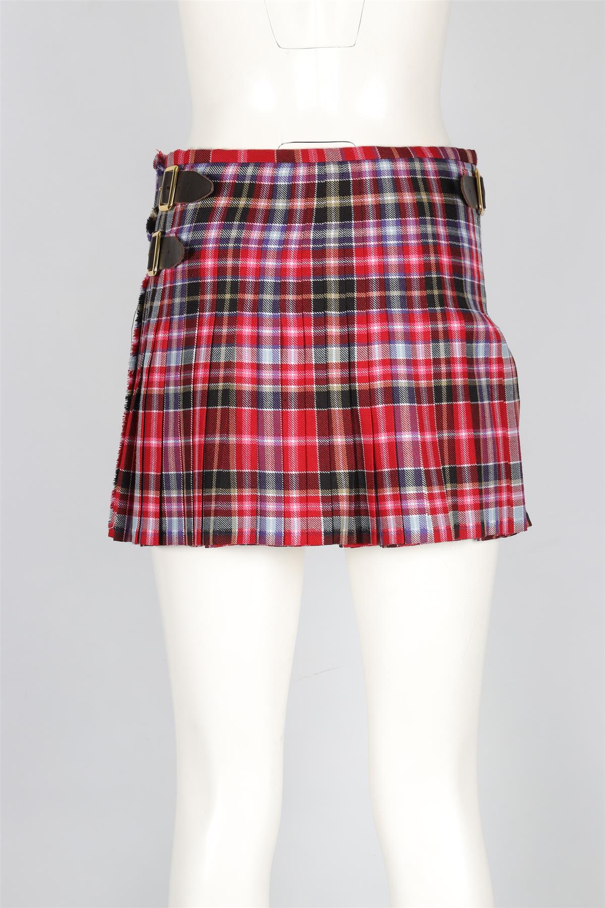 WORLD'S END + VIVIENNE WESTWOOD RED WOOL MINI SKIRT US 2 UK 6 - Image 4