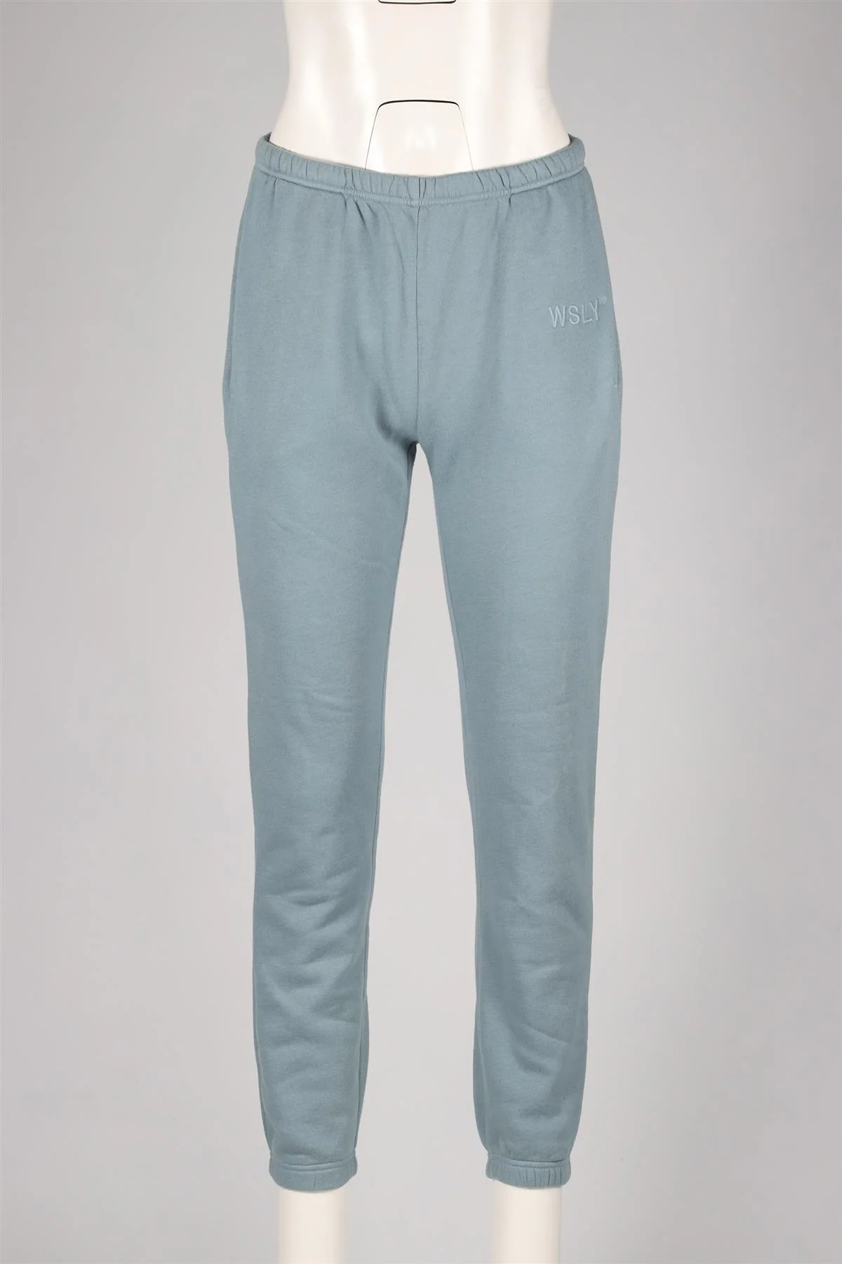 WSLY BLUE COTTON BLEND TRACK PANTS SMALL - Image 2