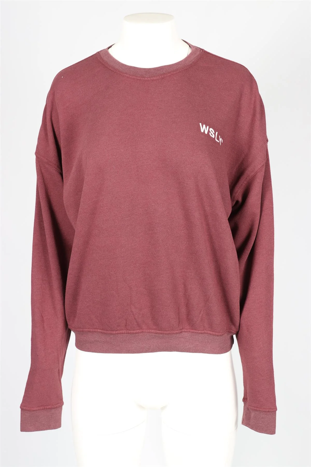 WSLY BURGUNDY COTTON BLEND SWEATSHIRT SMALL - Image 2