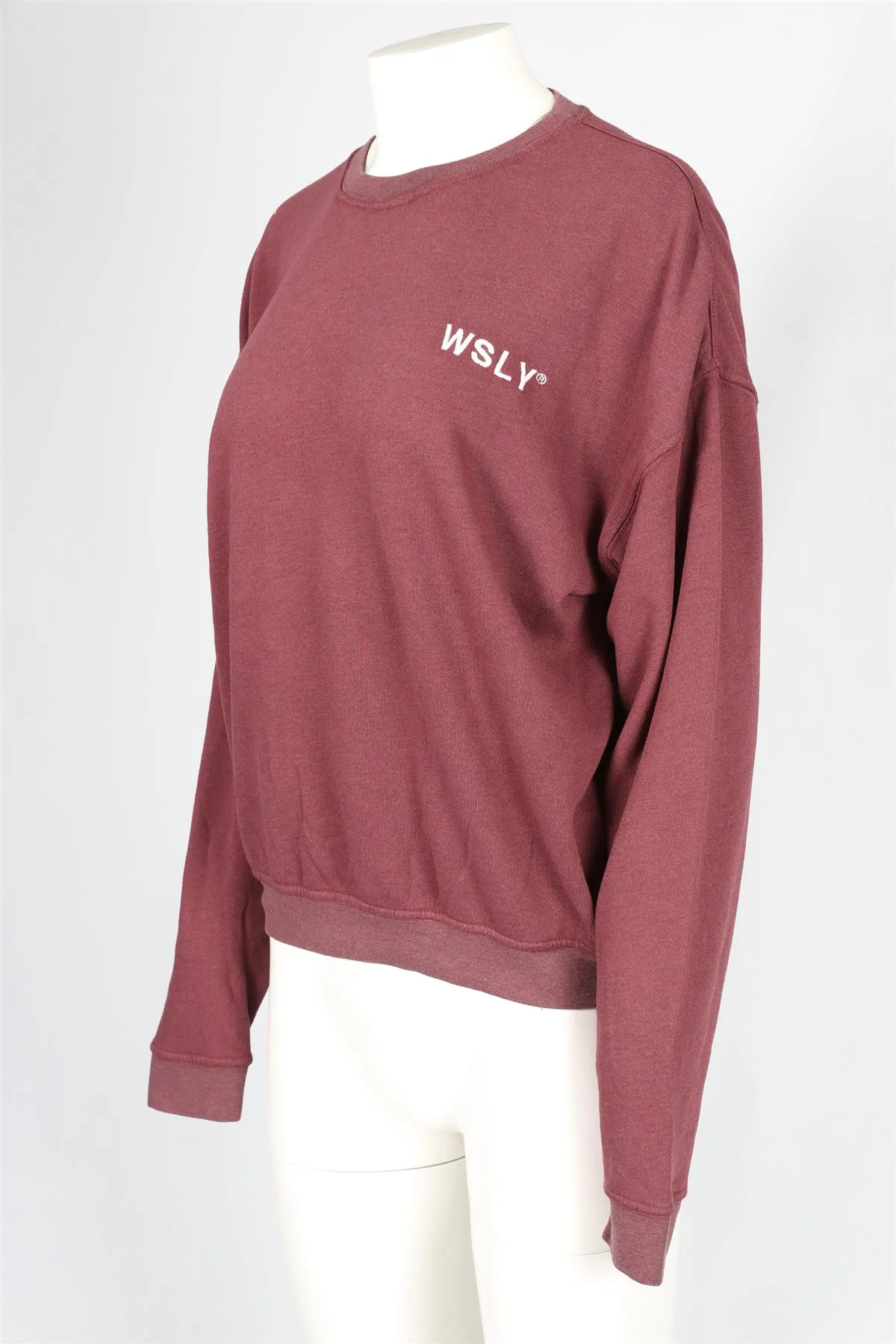 WSLY BURGUNDY COTTON BLEND SWEATSHIRT SMALL - Image 3