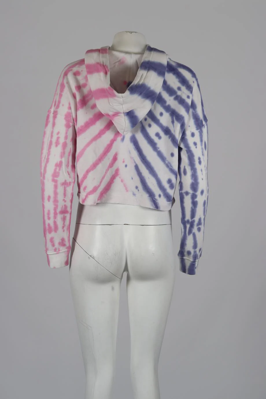 WSLY CROPPED TIE DYED COTTON JERSEY HOODIE SMALL - Image 4