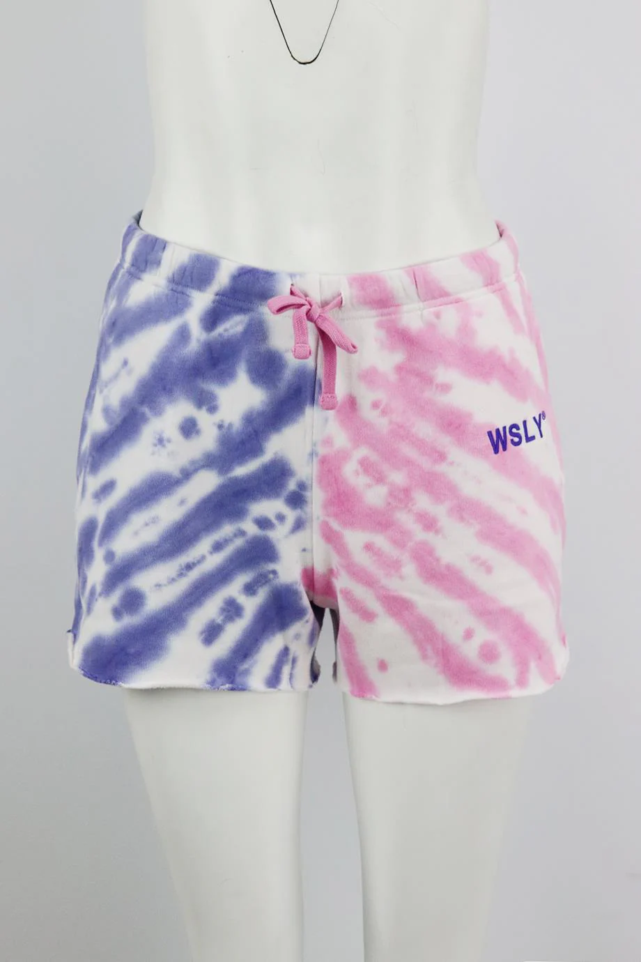 WSLY TIE DYED COTTON BLEND JERSEY SHORTS SMALL - Image 2