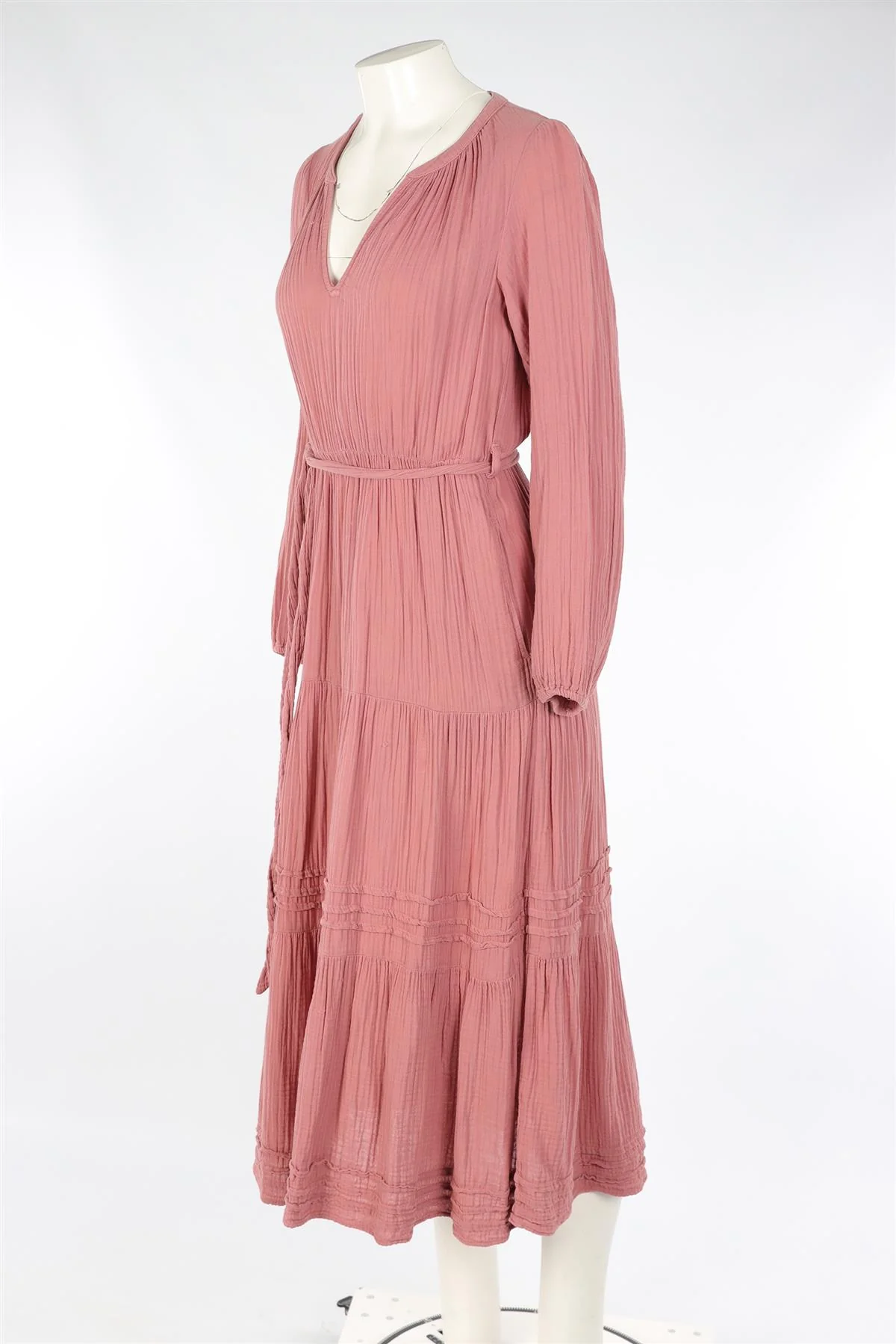 XIRENA PINK COTTON MAXI DRESS SMALL - Image 3