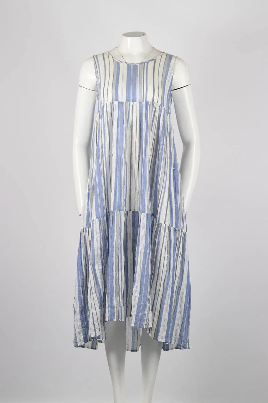 XIRENA STRIPED COTTON MIDI DRESS XSMALL - Image 2
