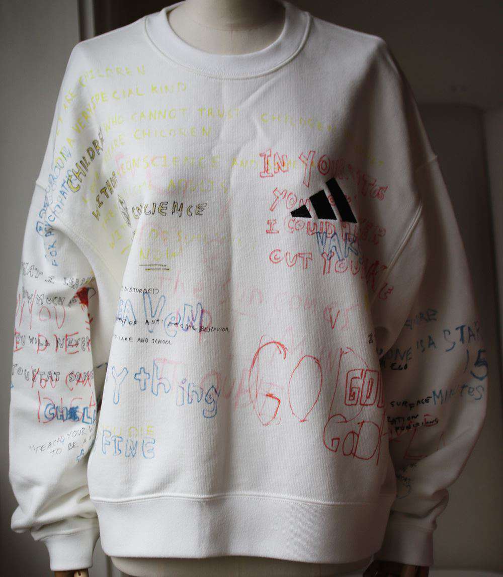 YEEZY SEASON 5 SCRIBBLE CREWNECK SWEATER SMALL - Image 2