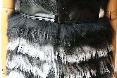 YIGAL AZROUEL LEATHER AND FOX FUR VEST GILET MEDIUM - Image 4