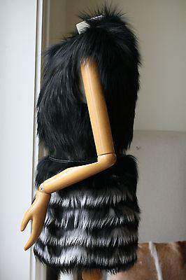 YIGAL AZROUEL LEATHER AND FOX FUR VEST GILET MEDIUM - Image 5