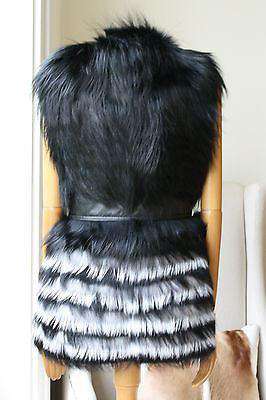 YIGAL AZROUEL LEATHER AND FOX FUR VEST GILET MEDIUM - Image 6