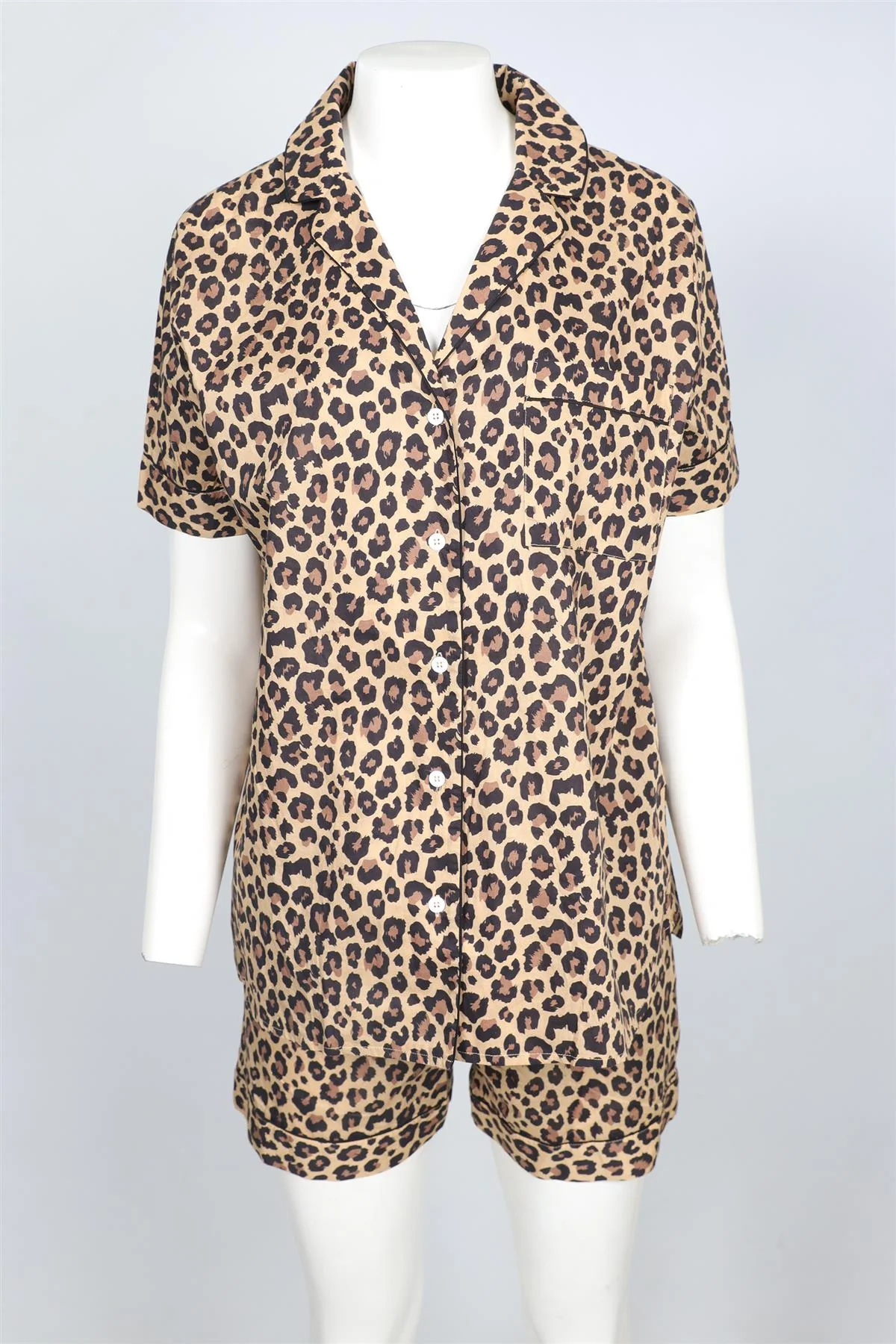 YOLKE LONDON BROWN COTTON PYJAMA SET SMALL - LARGE - Image 2
