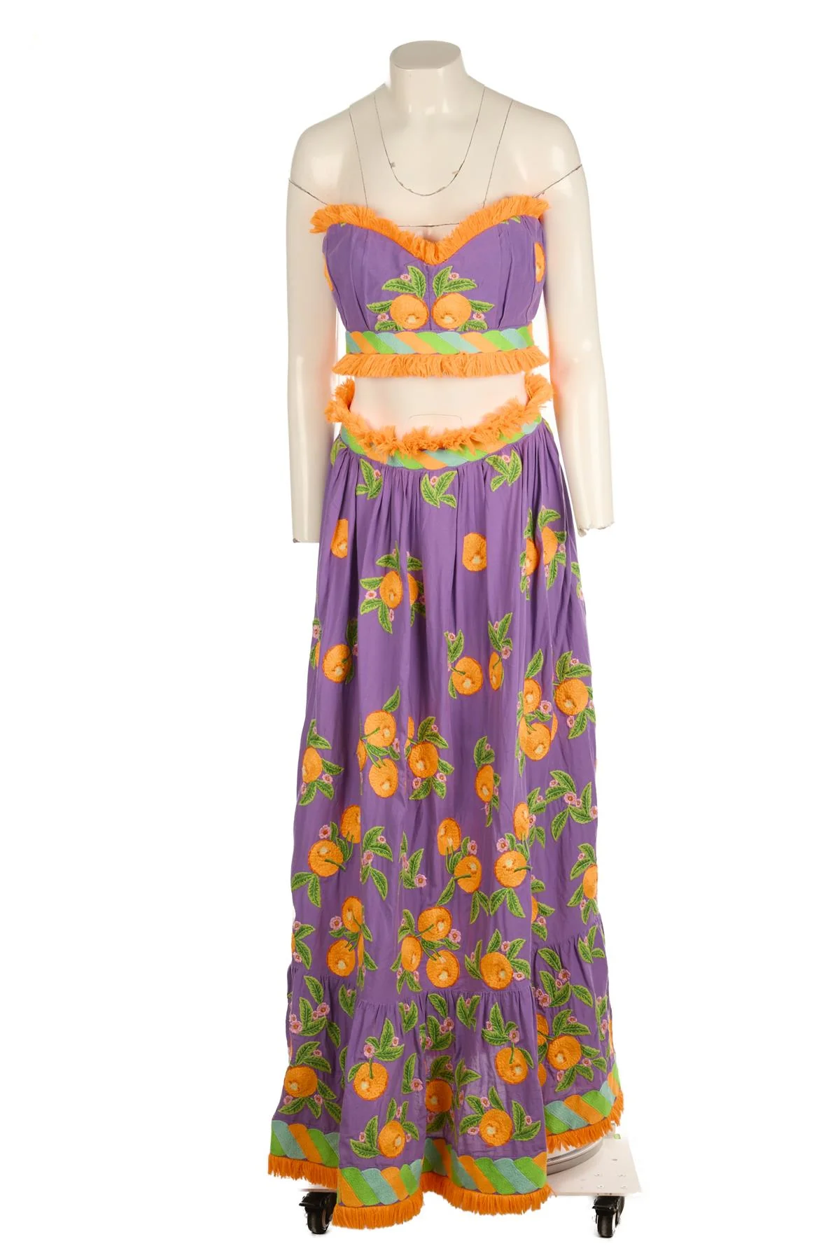 YULIYA MAGDYCH PURPLE COTTON TOP AND SKIRT SET SMALL - Image 2