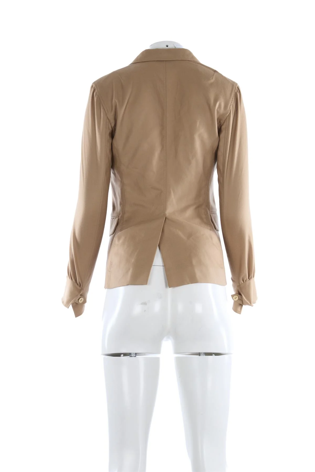 YVES SAINT LAURENT BEIGE CASHMERE BLAZER FR 36 UK 8 - Image 4
