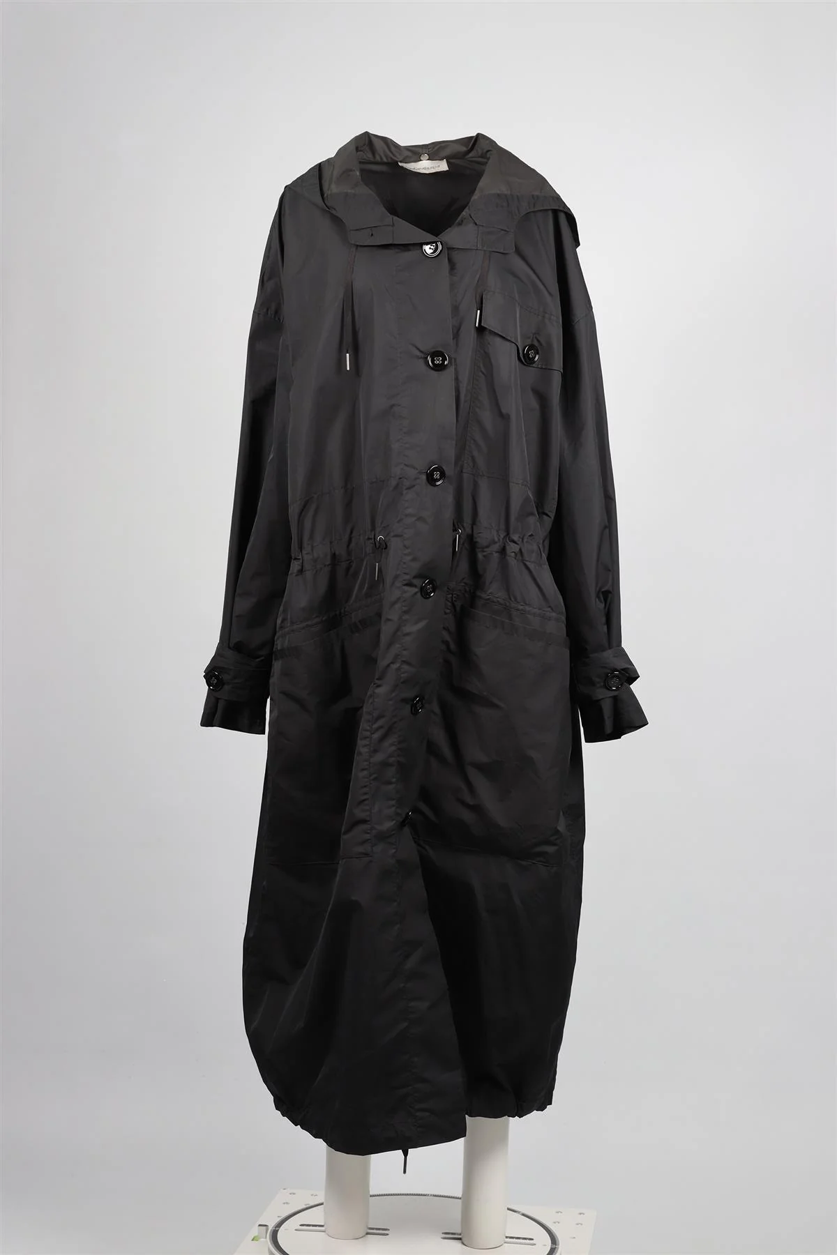 YVES SAINT LAURENT BLACK VINTAGE NYLON COAT FR 38 UK 10 - Image 2