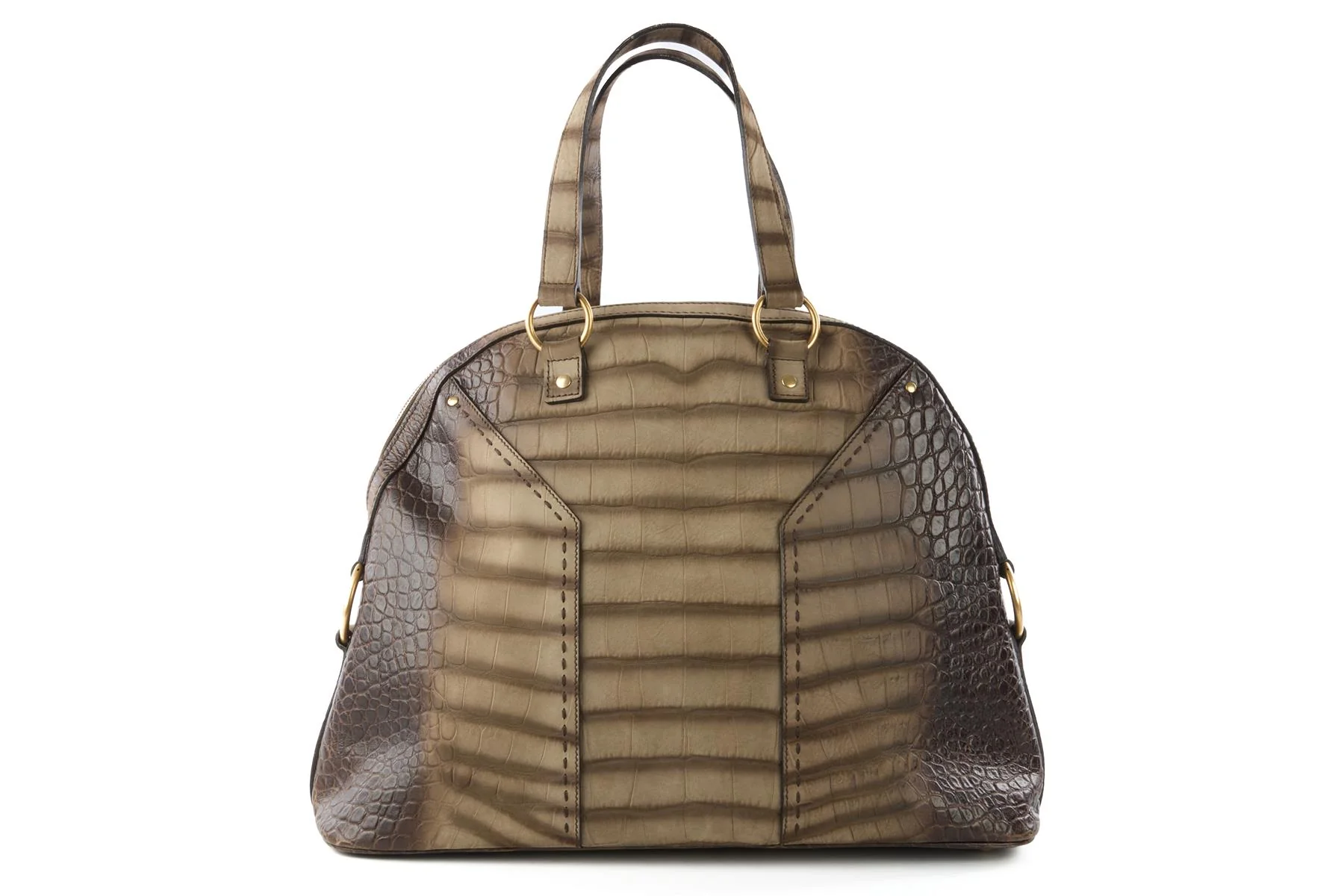 YVES SAINT LAURENT BROWN MUSE LEATHER TOTE BAG - Image 6