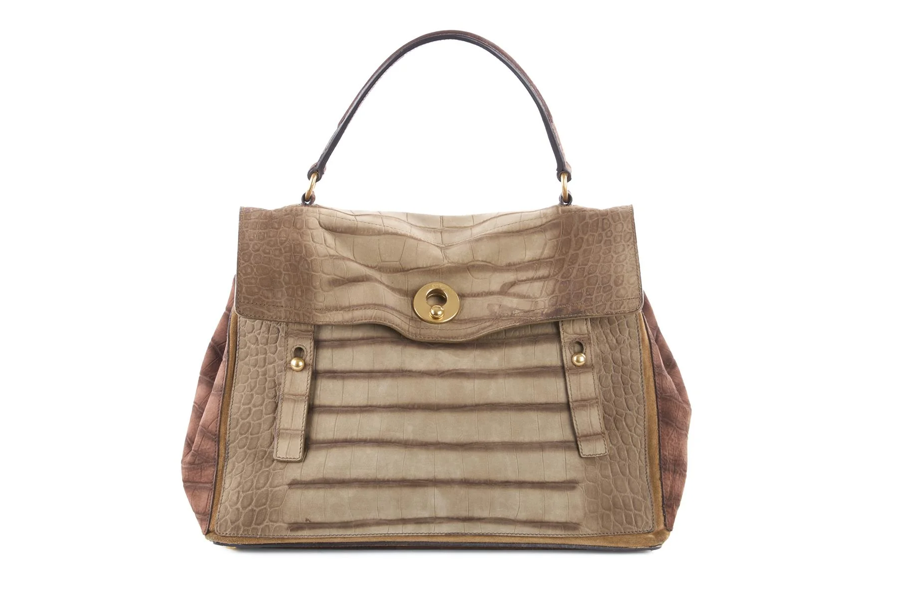 YVES SAINT LAURENT BROWN MUSE TWO SUEDE TOTE BAG - Image 2