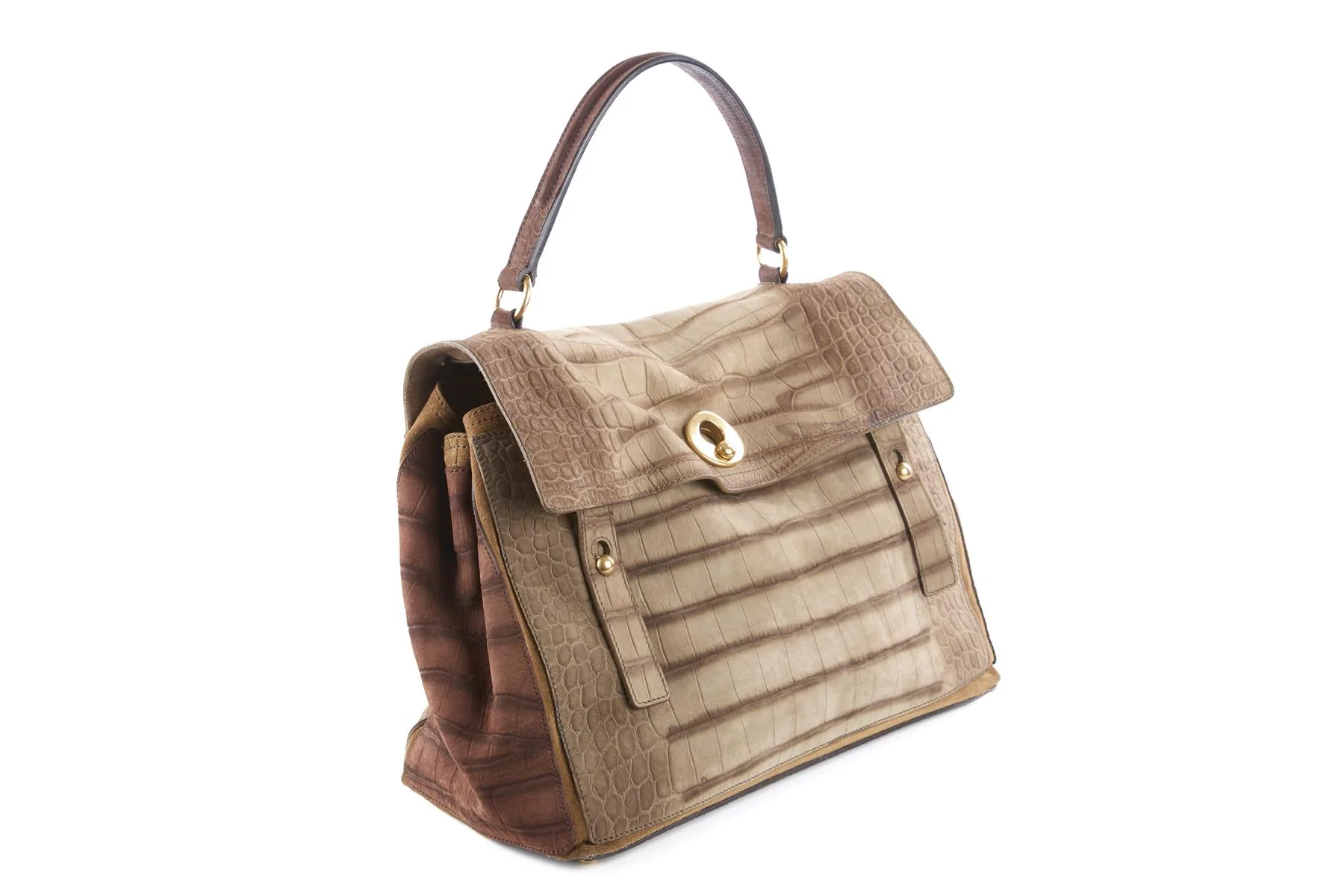 YVES SAINT LAURENT BROWN MUSE TWO SUEDE TOTE BAG - Image 3