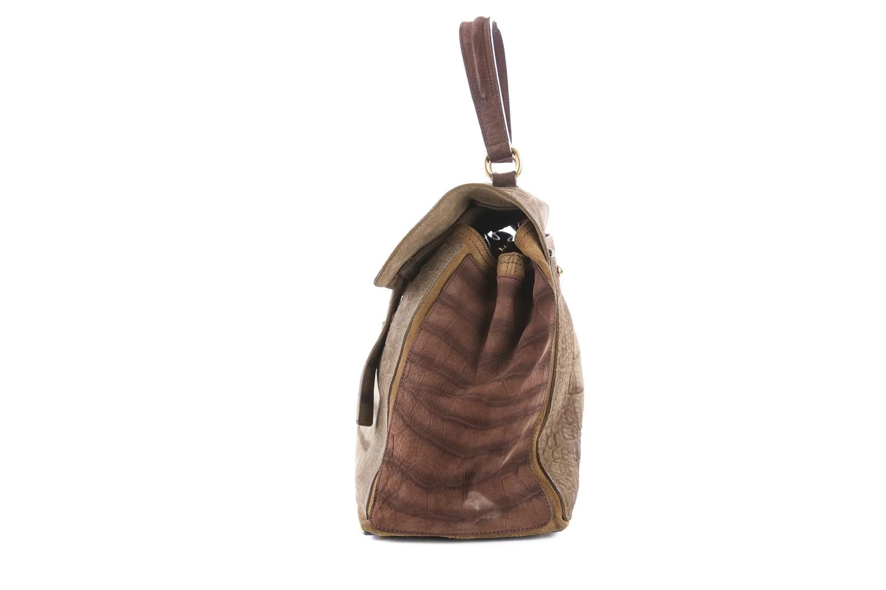 YVES SAINT LAURENT BROWN MUSE TWO SUEDE TOTE BAG - Image 5