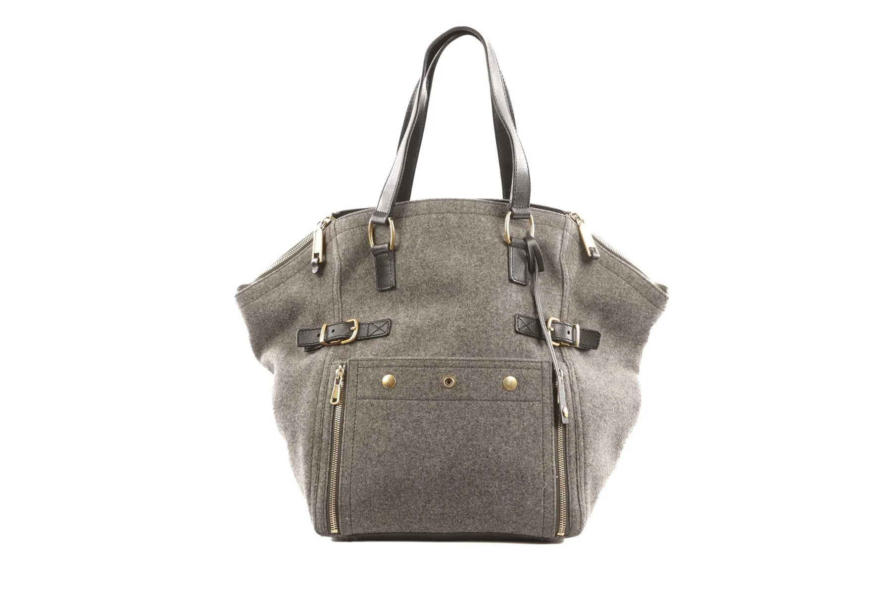 YVES SAINT LAURENT GREY DOWNTOWN FELT TOTE BAG - Image 2