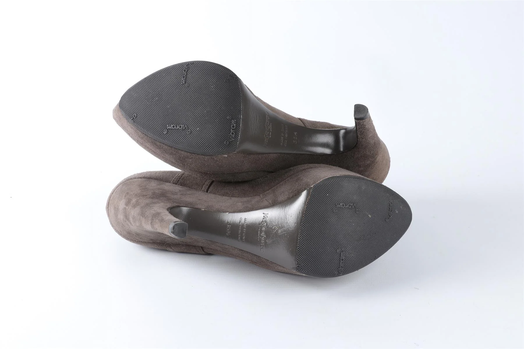 YVES SAINT LAURENT GREY SUEDE PLATFORM PUMPS EU 36.5 UK 3.5 US 6.5 - Image 6