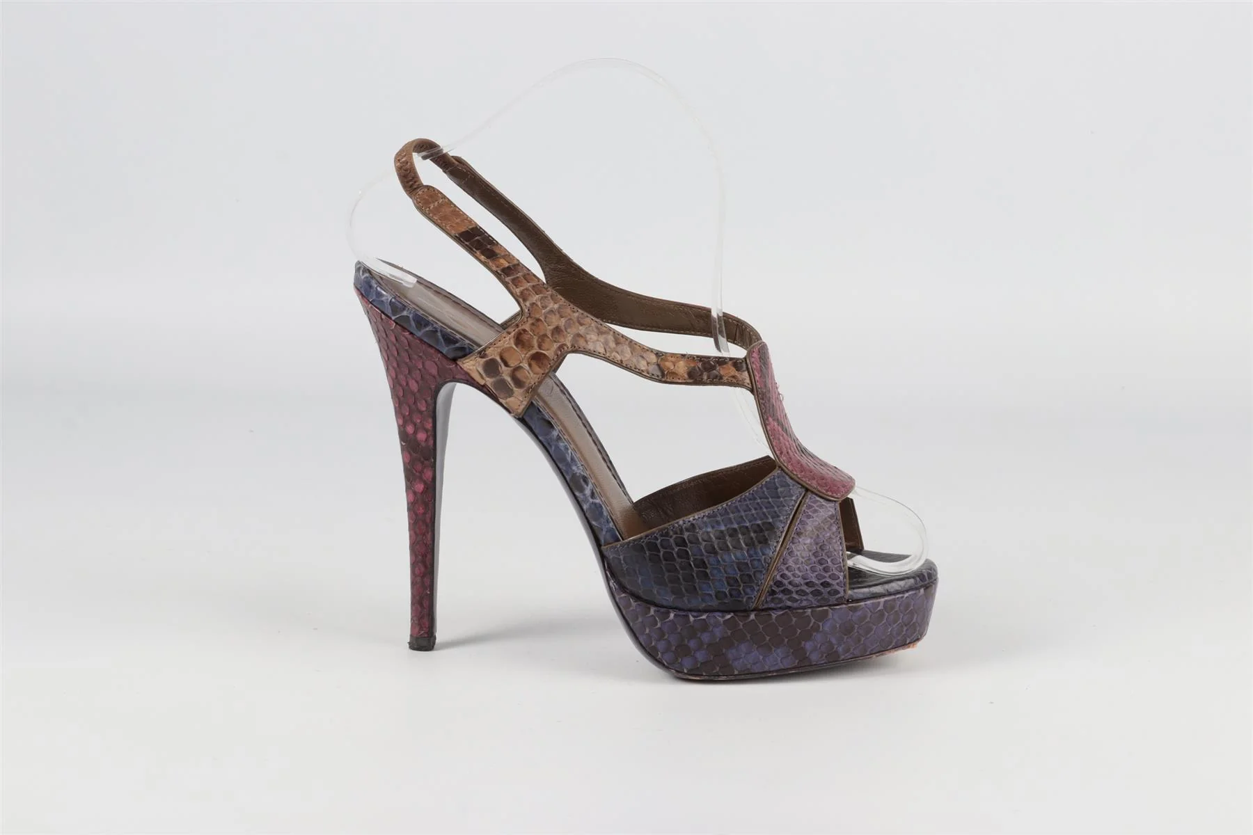 YVES SAINT LAURENT MULTI SNAKESKIN PLATFORM SANDALS EU 38 UK 5 US 8 - Image 2