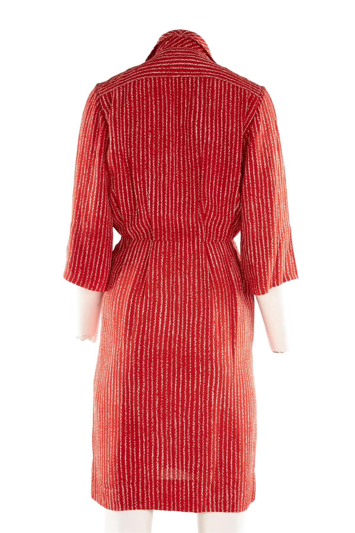 YVES SAINT LAURENT RED VINTAGE CREPE MINI DRESS FR 34 UK 6 - Image 4