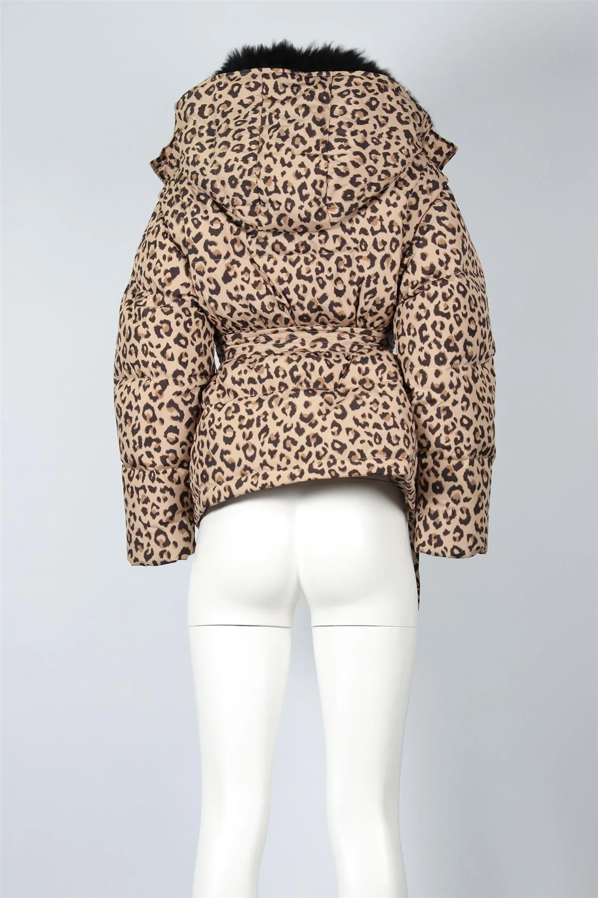 YVES SALOMON BROWN SHEARLING PADDED DOWN JACKET FR 38 UK 10 - Image 4