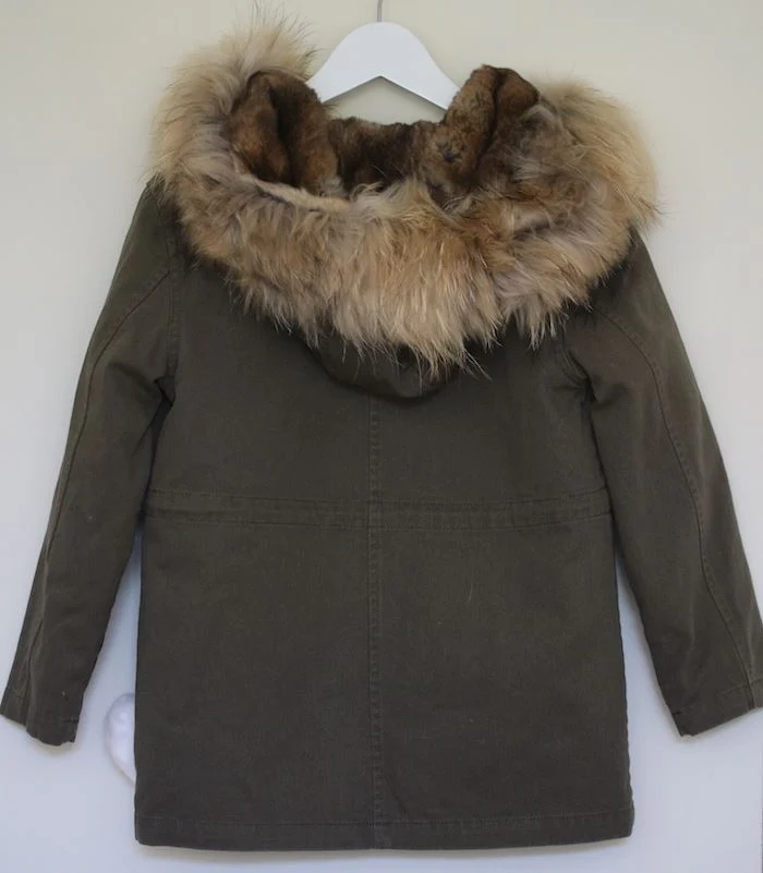 YVES SALOMON ENFANT KHAKI LINED COAT 6 YEARS - Image 2