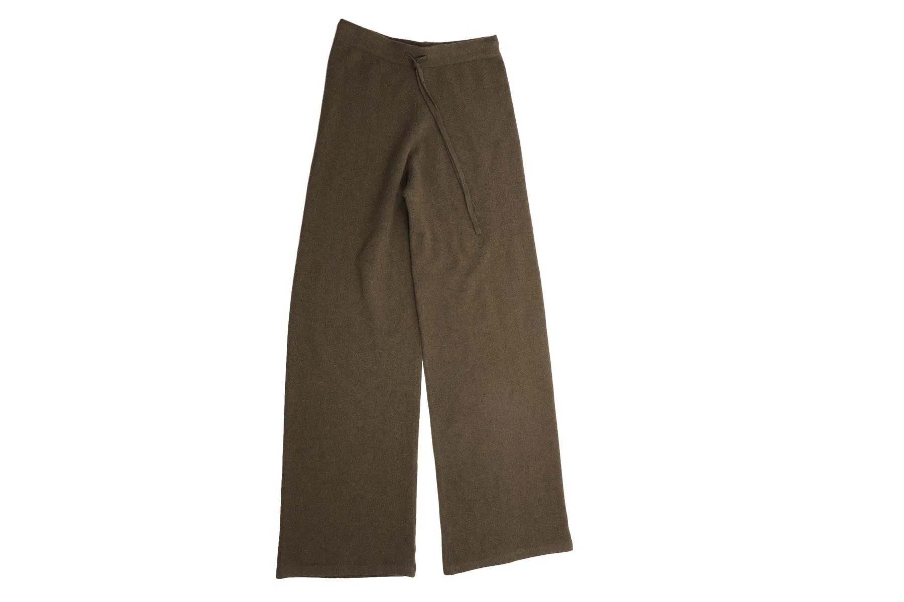 YVES SALOMON GREEN WOOL WIDE LEG PANTS SMALL - Image 2