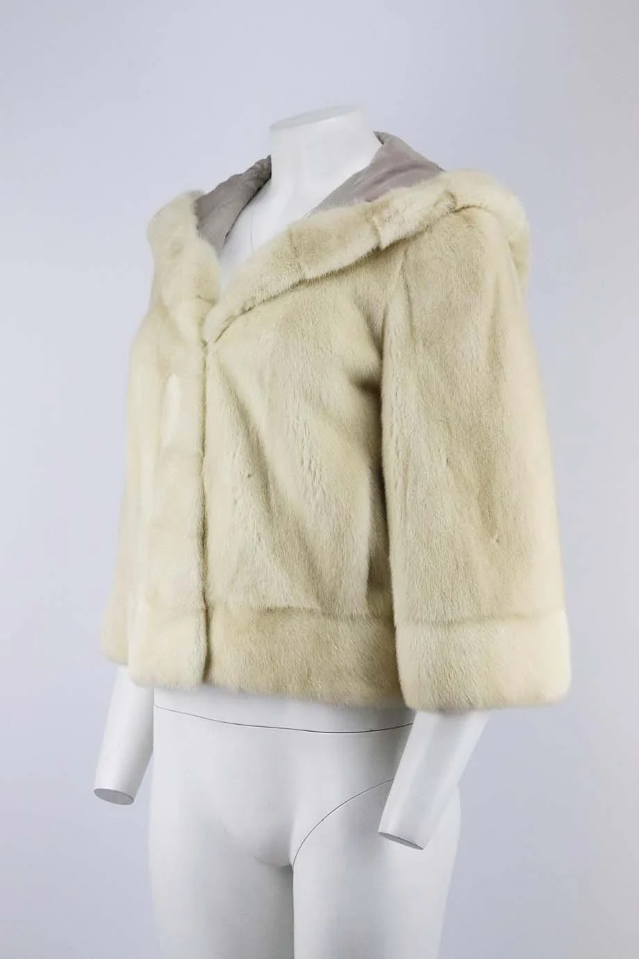 YVES SALOMON HOODED MINK FUR JACKET FR 38 UK 10 - Image 3