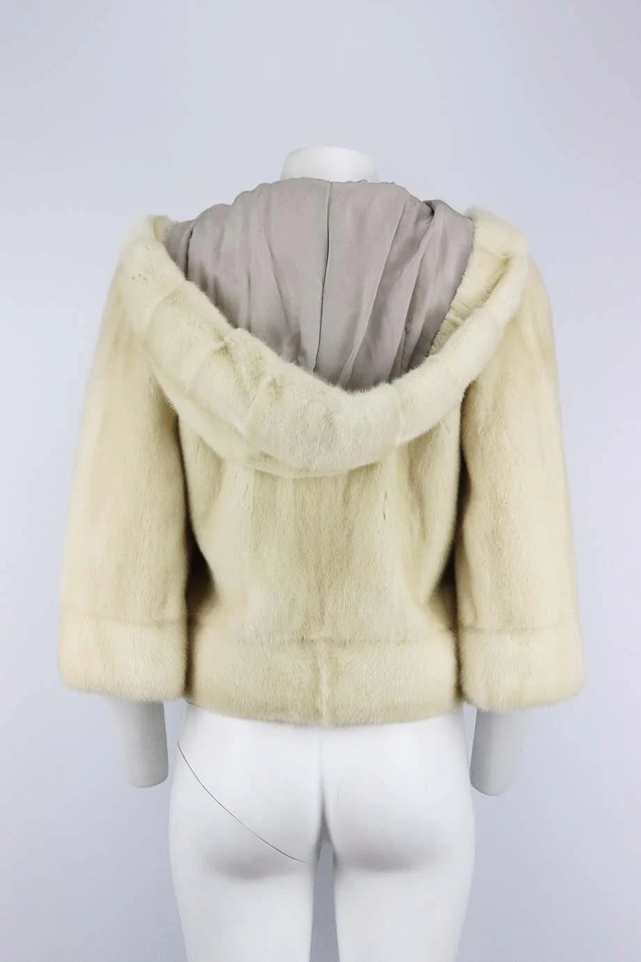YVES SALOMON HOODED MINK FUR JACKET FR 38 UK 10 - Image 4