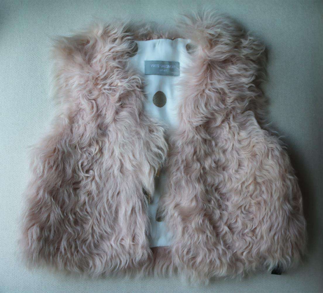 YVES SALOMON KIDS GIRLS SHEARLING FUR VEST 6 YEARS - Image 2