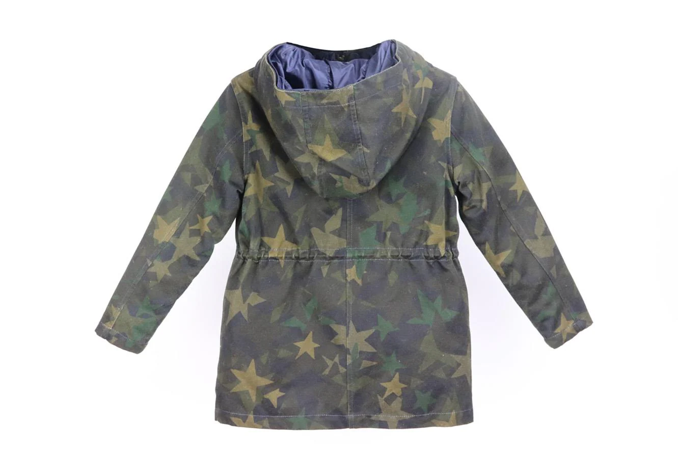 YVES SALOMON KIDS UNISEX PRINTED CANVAS PARKA COAT 8 YEARS - Image 3