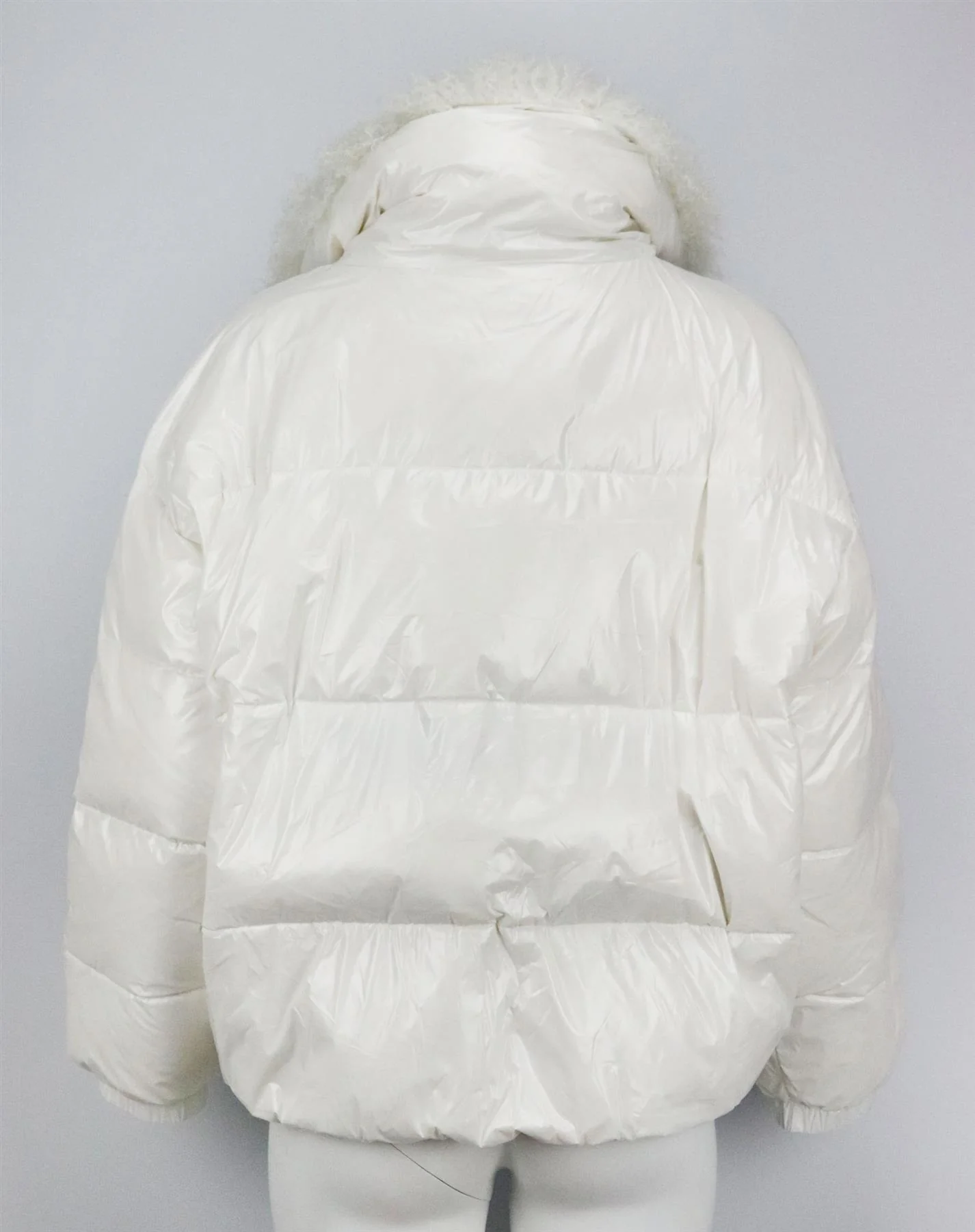 YVES SALOMON SHEARLING TRIMMED QUILTED DOWN JACKET FR 40 UK 12 - Image 5