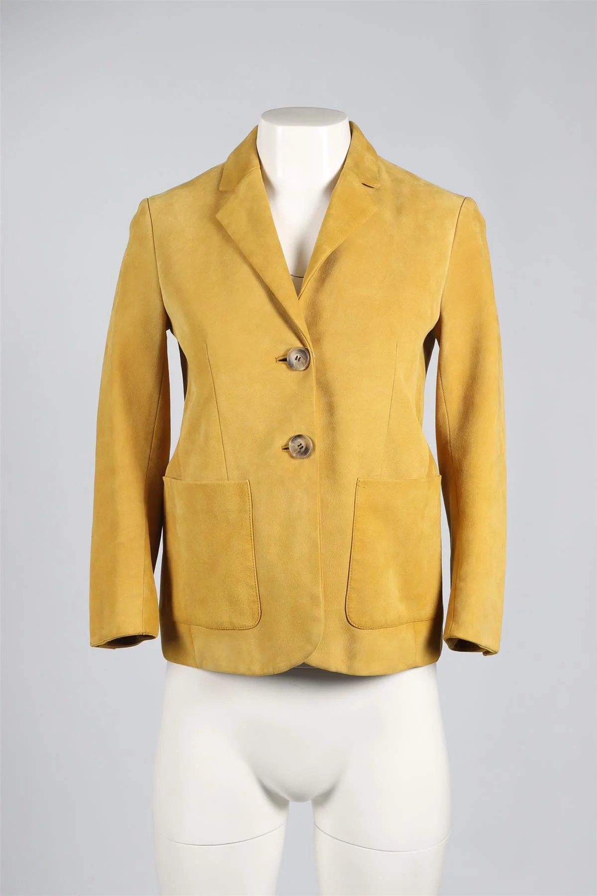 YVES SALOMON YELLOW SUEDE BLAZER XSMALL - Image 2