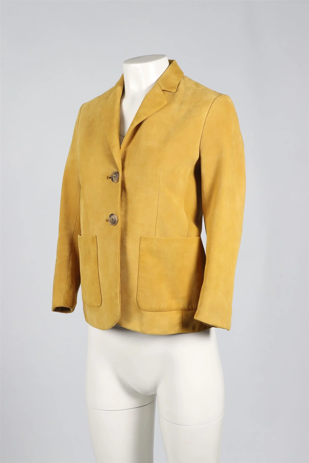 YVES SALOMON YELLOW SUEDE BLAZER XSMALL - Image 3