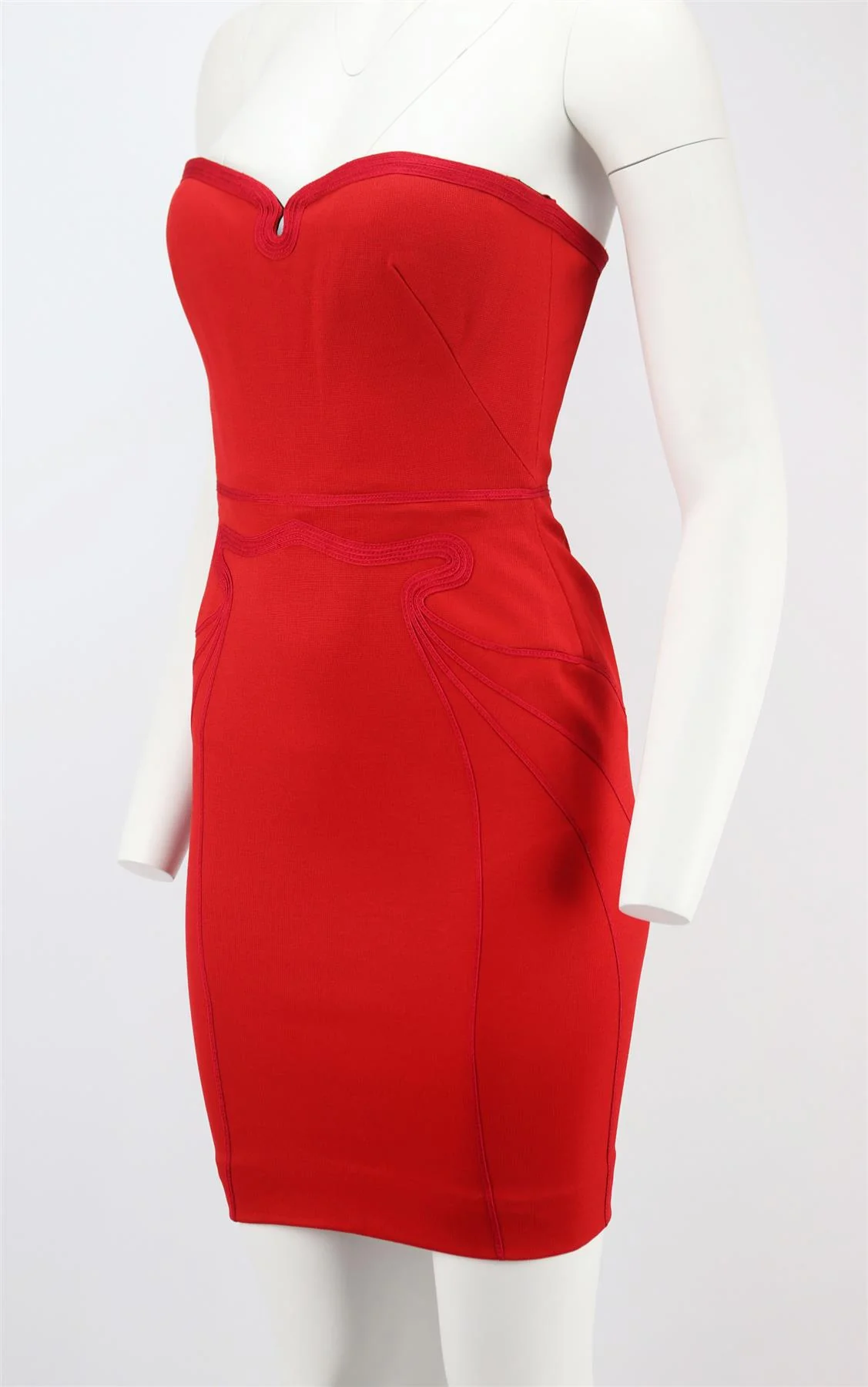 ZAC POSEN STRAPLESS STRETCH WOVEN MINI DRESS US 4 UK 8 - Image 3