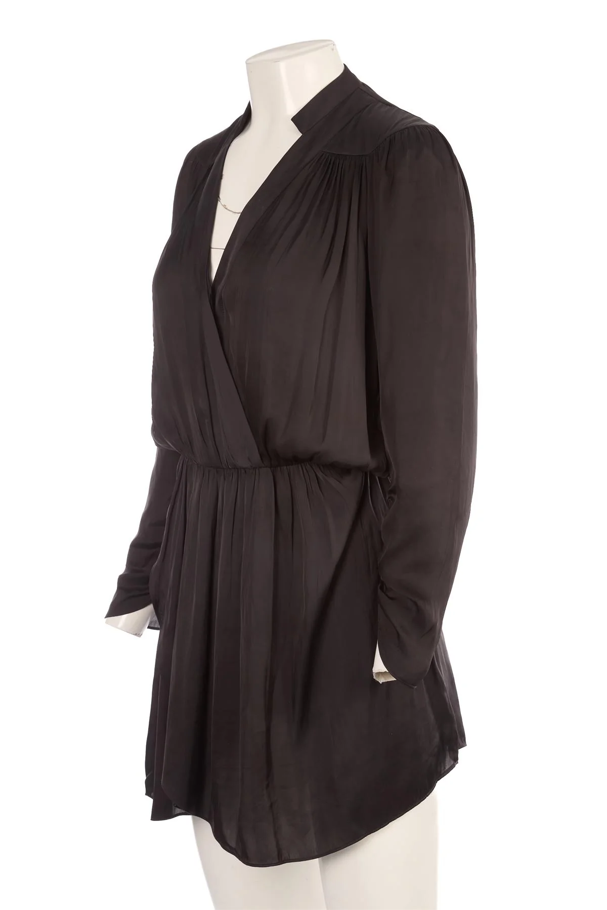 ZADIG & VOLTAIRE BLACK SATIN MINI DRESS XSMALL - Image 3