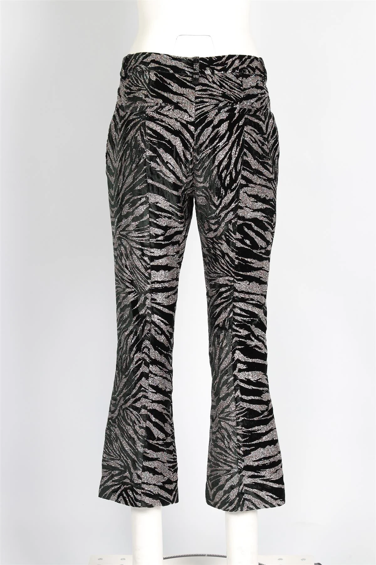 ZADIG & VOLTAIRE BLACK VELVET STRAIGHT LEG PANTS FR 40 UK 12 - Image 4
