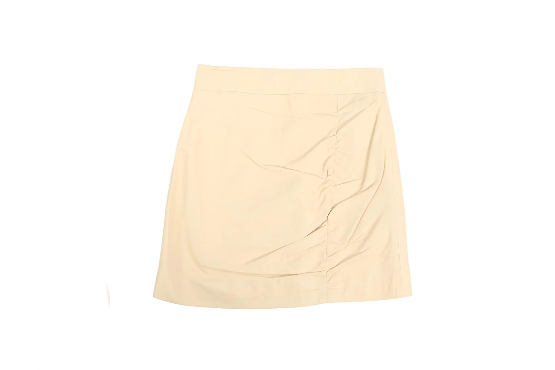 ZEYNAP ARCAY CREAM LEATHER MINI SKIRT FR 36 UK 8 - Image 2