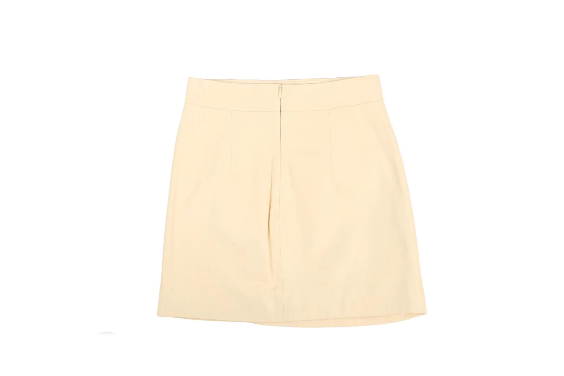 ZEYNAP ARCAY CREAM LEATHER MINI SKIRT FR 36 UK 8 - Image 3