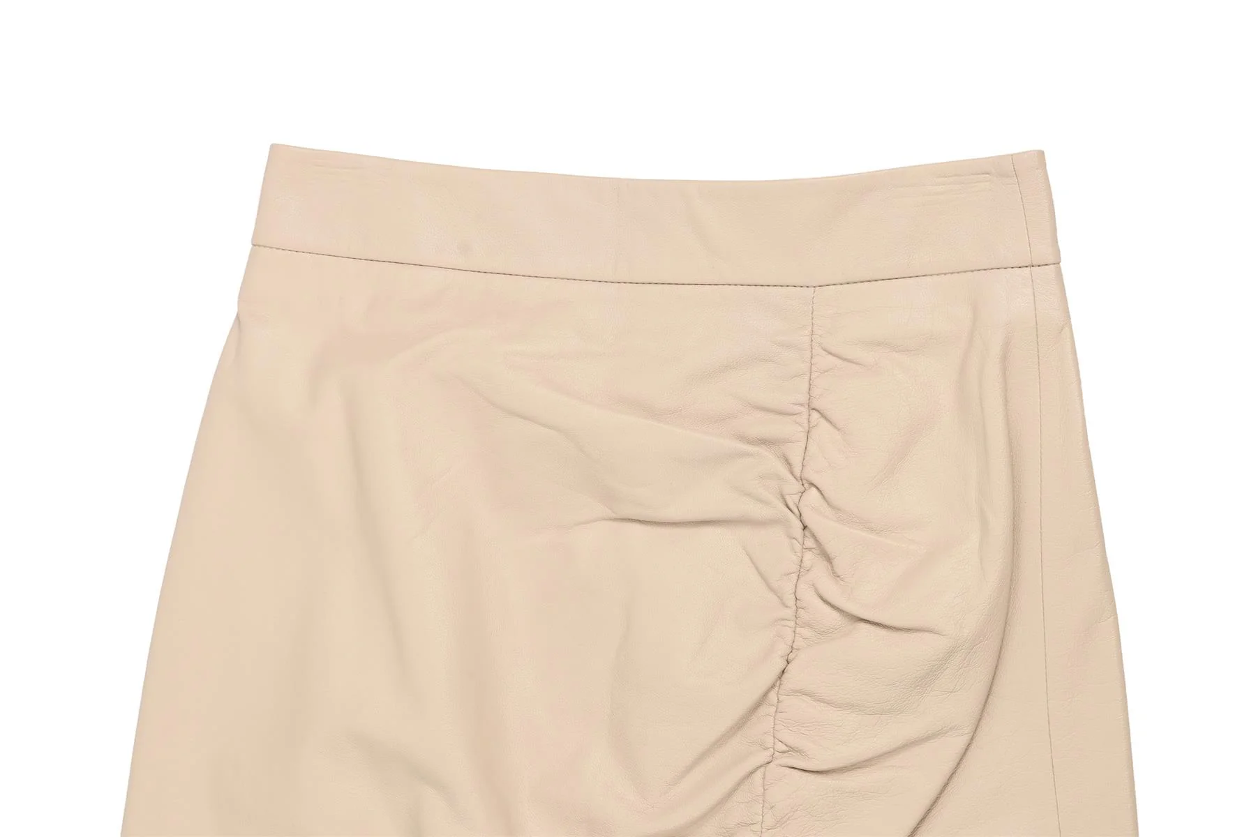 ZEYNAP ARCAY TAUPE LEATHER MIDI SKIRT FR 36 UK 8 - Image 3