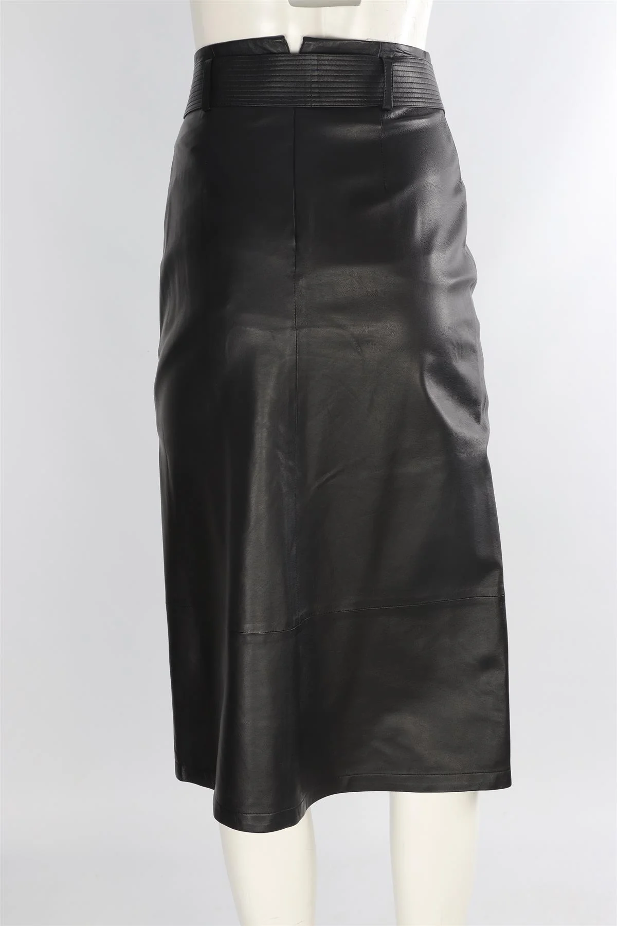 ZEYNEP ARCAY BLACK LEATHER MIDI SKIRT UK 6 US 2 - Image 4