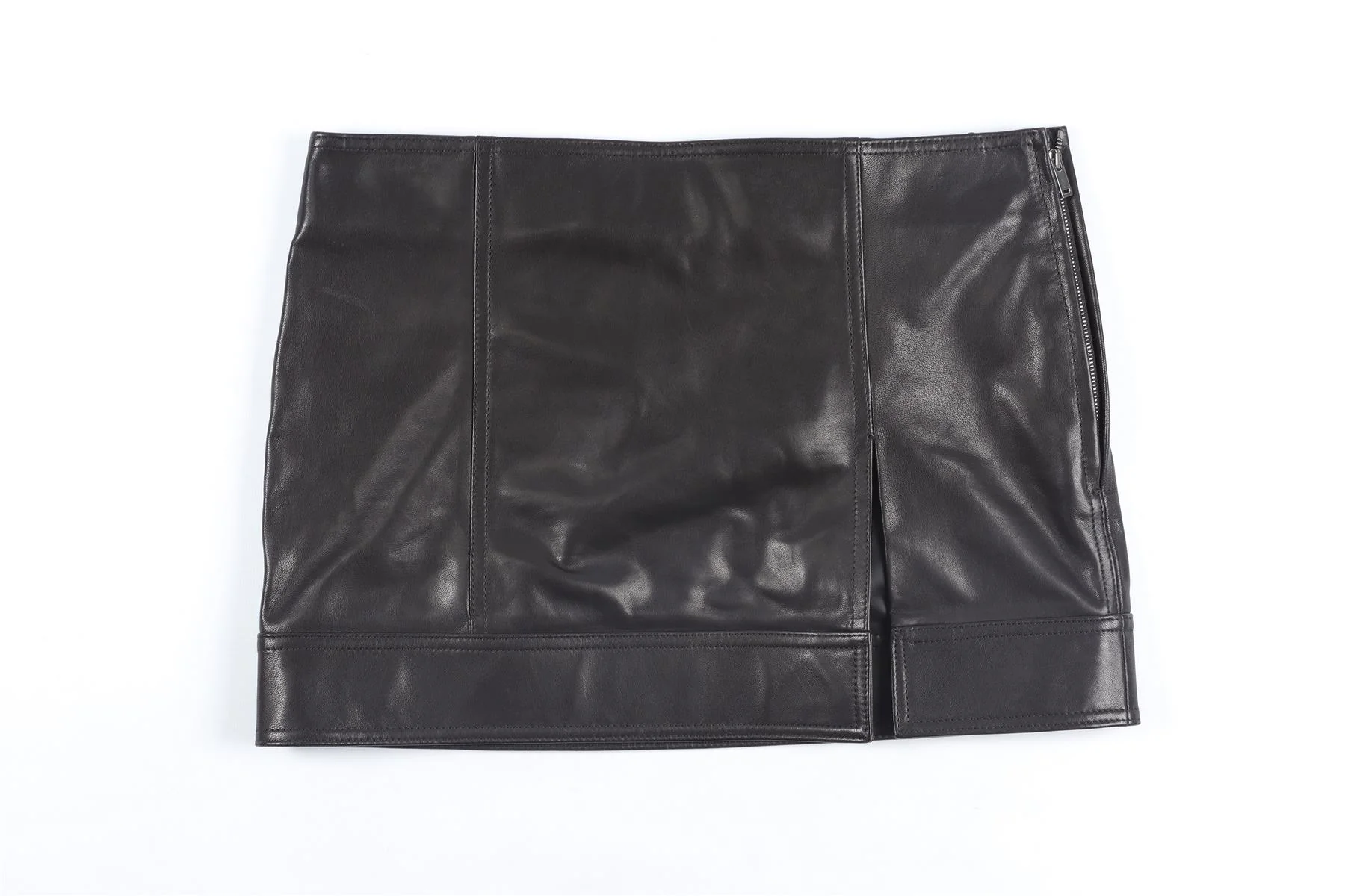 ZEYNEP ARCAY BLACK LEATHER MINI SKIRT FR 32 UK 4 - Image 2